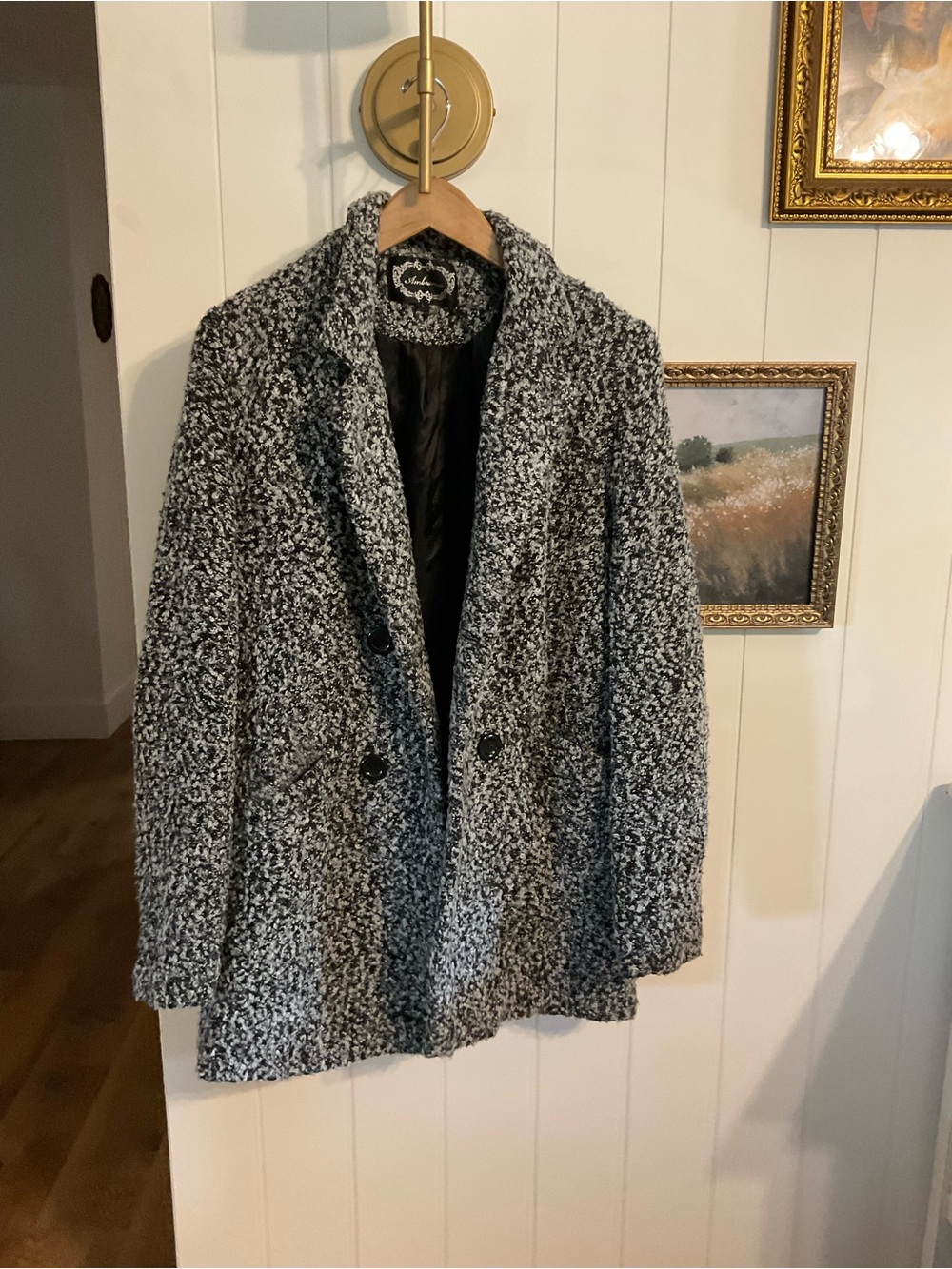 Ambiance Black & White Bouclé Peacoat